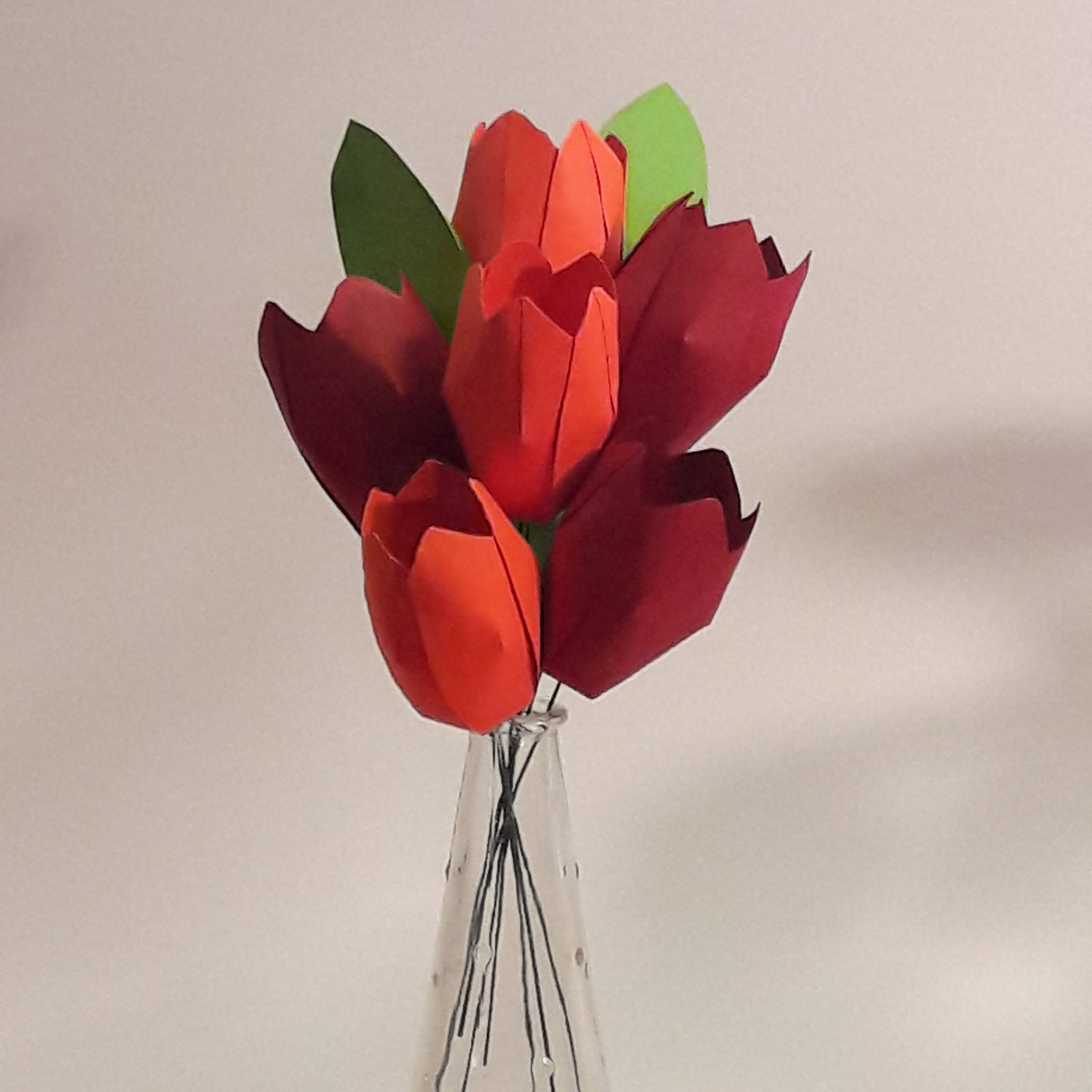 Paper Flower Bouquet Paper Tulips Bride Flower Bouquet Etsy