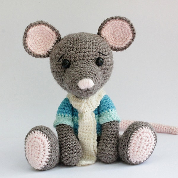 PATRÓN de ganchillo: Ratón Ratones Amigurumi Patrón de ratón-Patrón de ganchillo-Animales de peluche de punto-muñeca-juguete-baby shower-rata