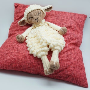 PDF Pattern - Lovey Toy Blanket - Comforter - Lamb Lovey Toy - Crochet Pattern - Blankie For Baby - Baby Shower - Sheep - Gift
