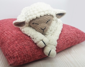 Pattern - Lovey Toy Blanket - Comforter - Lamb Lovey Toy - Crochet Pattern - Blankie For Baby - Baby Shower - Sheep - Gift
