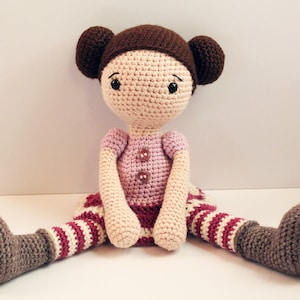 PATTERN : Doll Crochet pattern Amigurumi Doll pattern Stuffed doll Doll toy baby shower image 1