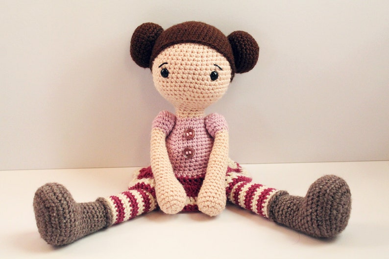 PATTERN : Doll Crochet pattern Amigurumi Doll pattern Stuffed doll Doll toy baby shower image 1