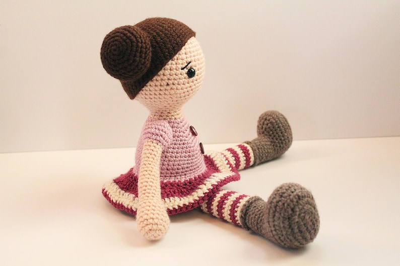 PATTERN : Doll Crochet pattern Amigurumi Doll pattern Stuffed doll Doll toy baby shower image 3