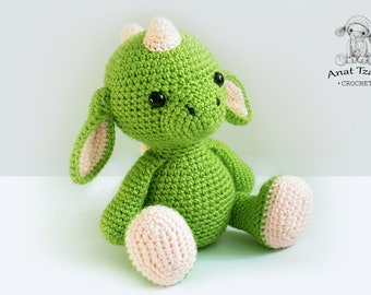 Crochet Dragon PATTERN  -Amigurumi Dragon pattern-Crochet -Knitted Stuffed animals- doll-toy-baby shower