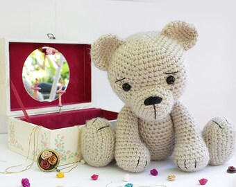 WZÓR: Miś-teddy - Wzór na misia Amigurumi - Miś - Klasyczny Miś - Szydełkowanie - lalka-zabawka - baby shower