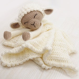 Pattern - Lovey Toy Blanket - Comforter - Lamb Lovey Toy - Crochet Pattern - Blankie For Baby - Baby Shower - Sheep - Gift