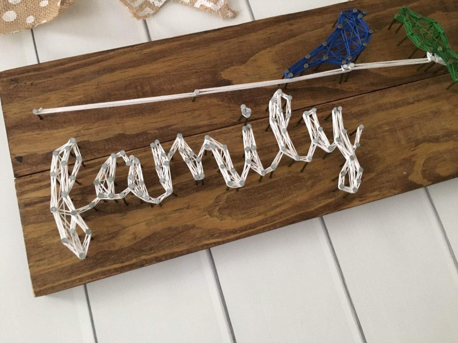 String Art Customizable Family String Art Nail and String Etsy