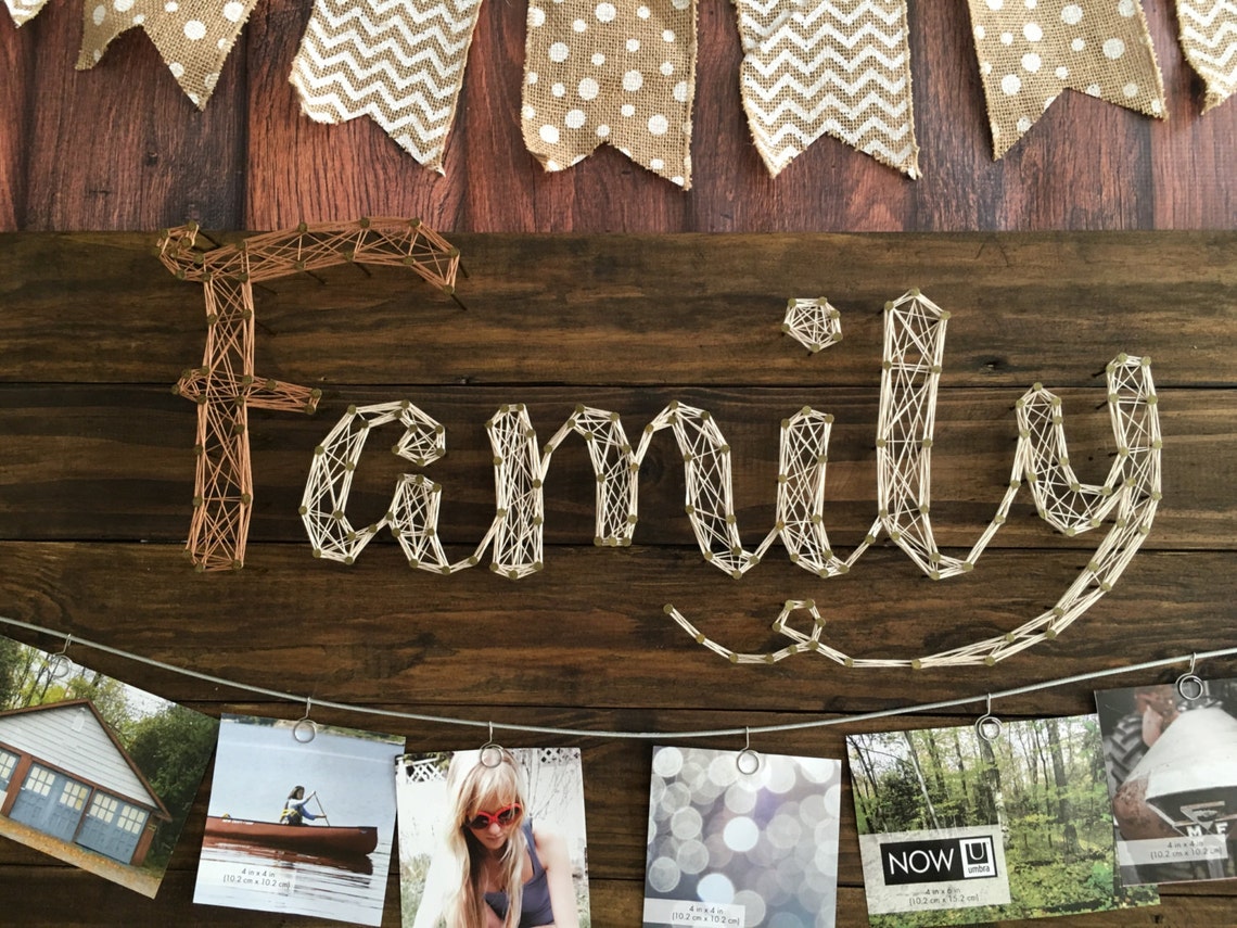 String Art Customizable String Art Family Photo String Art Etsy