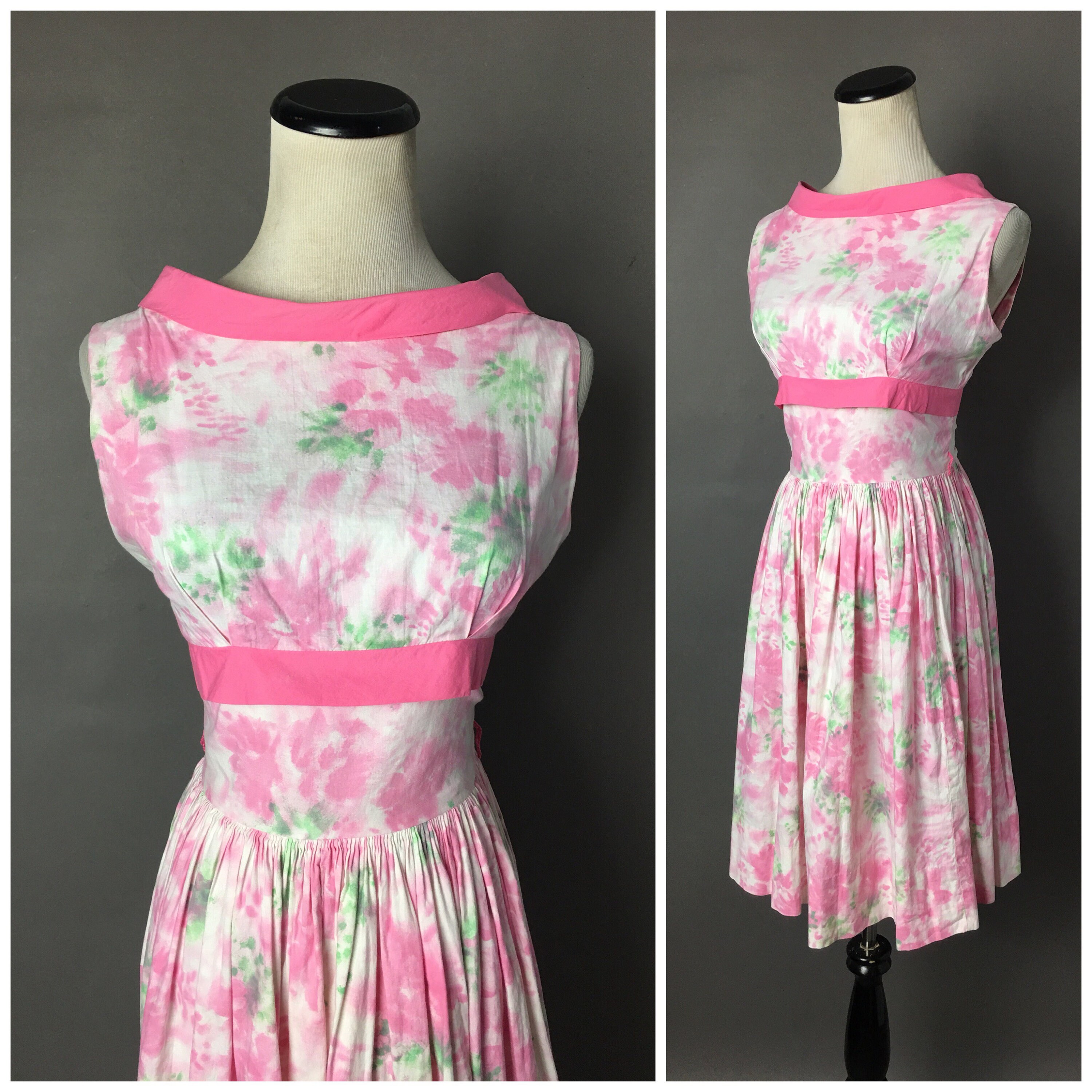 Vintage 50s dress / 1950s dress / floral dress / fit and flare | Etsy