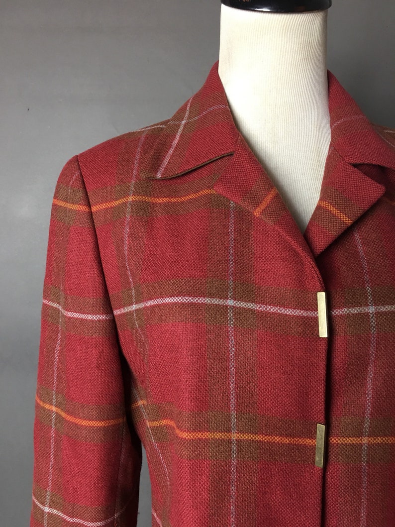 Vintage 80s suit 1980s suit vintage balzer plaid blazer plaid skirt skirt and jacket set plaid jacket suit jacket 3206
