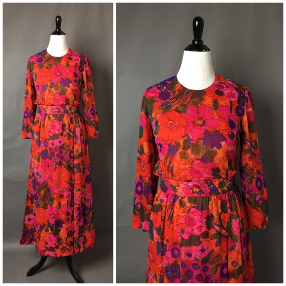 Vintage 60s dress / 1960s dress / floral dress / m