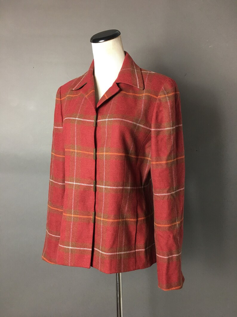 Vintage 80s suit 1980s suit vintage balzer plaid blazer plaid skirt skirt and jacket set plaid jacket suit jacket 3206