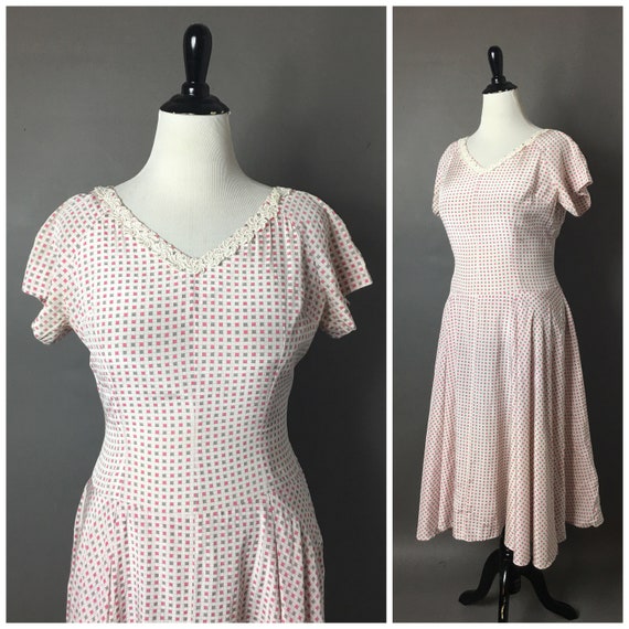 Vintage 50s dress / 1950s dress / fit and flare dr