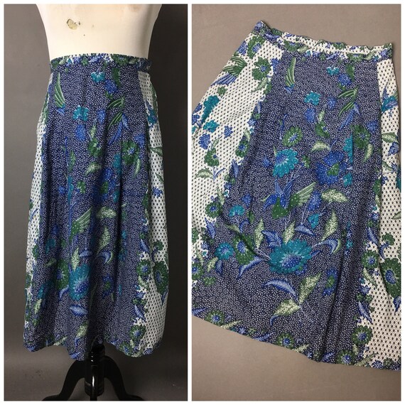 Vintage 70s 80s skirt / 1970s 1980s skirt / floral skirt / | Etsy