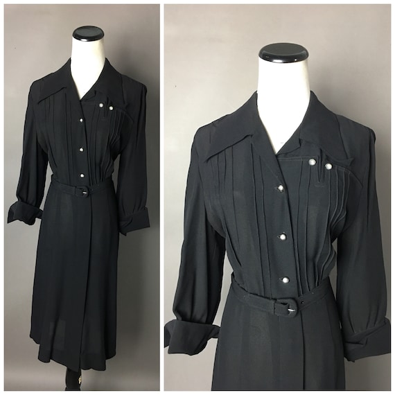 Vintage 40s dress / 1940s dress / rayon dress / co