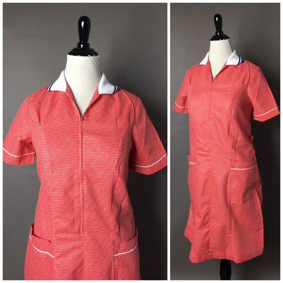 Vintage 70s dress / 1970s dress / 70s smock / plai