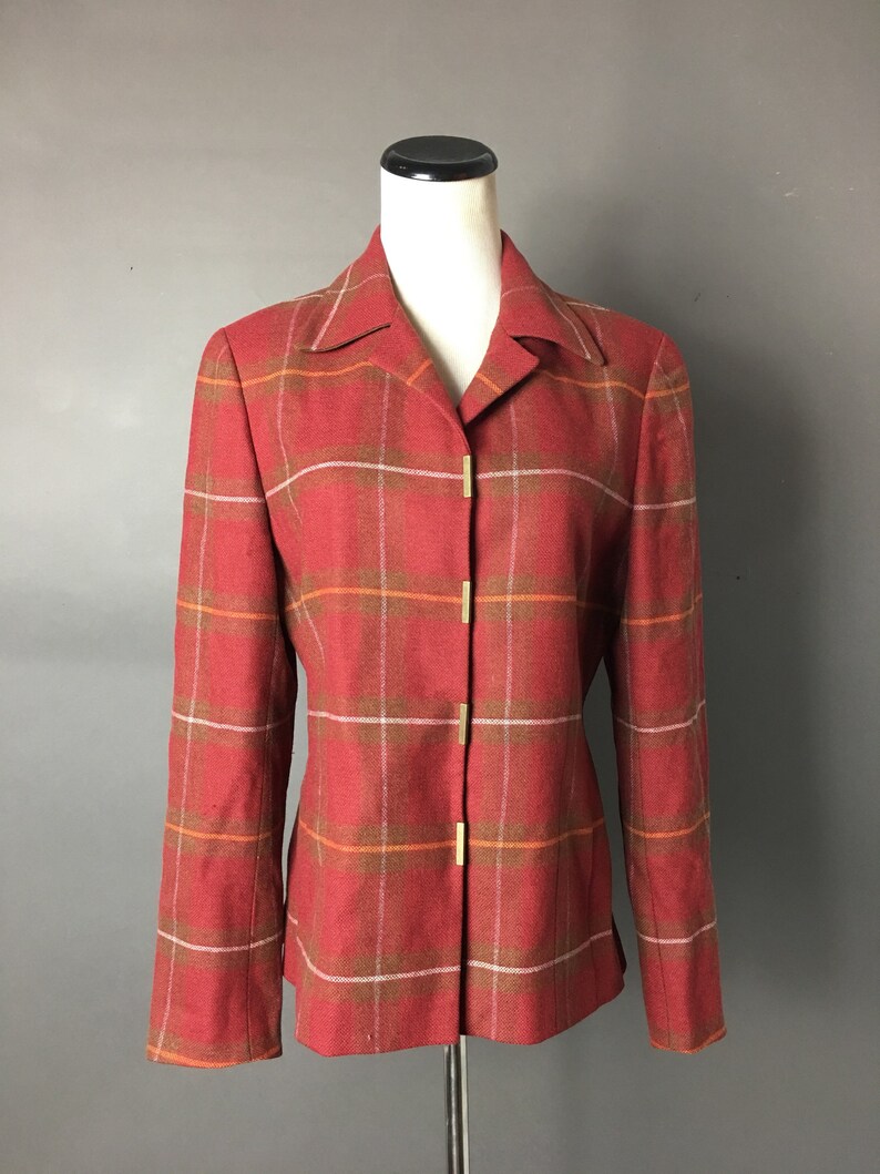 Vintage 80s suit 1980s suit vintage balzer plaid blazer plaid skirt skirt and jacket set plaid jacket suit jacket 3206