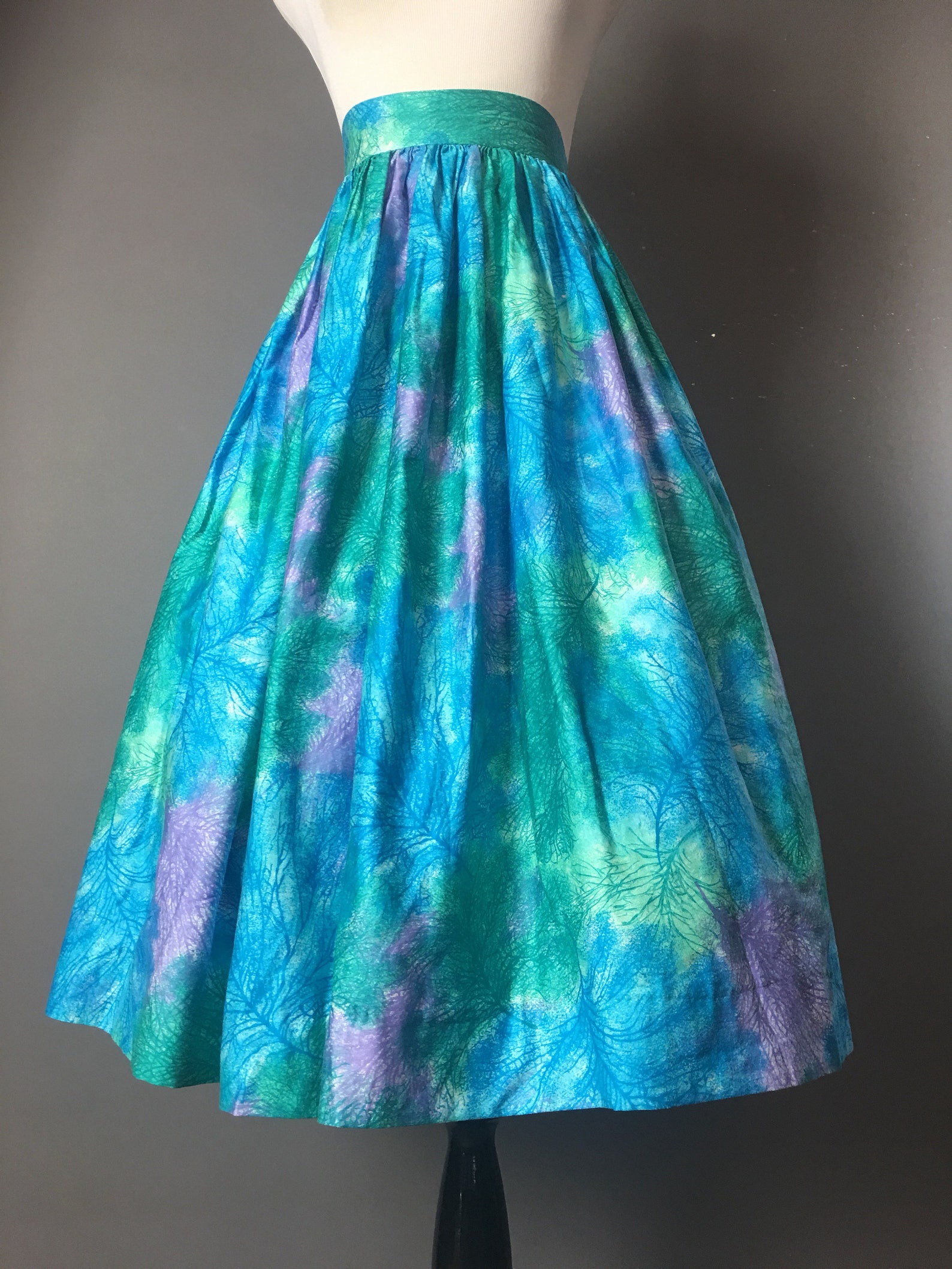 Vintage 60s Skirt / 1960s Skirt / Novelty Print Skirt / Full Etsy