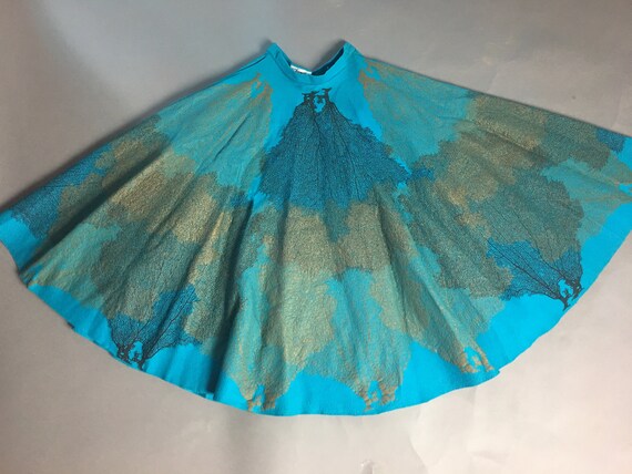 Vintage 50s skirt / 1950s skirt / novelty print sk