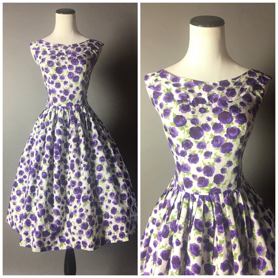 Vintage Pin Up Dress Purple