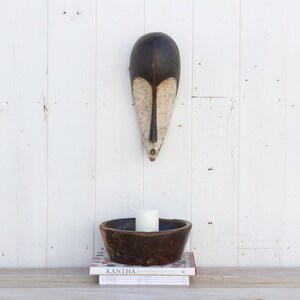 Antique Painted African Fang Mask, Free Shipping! Rustic Tribal African Mask, African Ritual Mask, Painted Tribal Mask, Fang Ceremonial Mask
