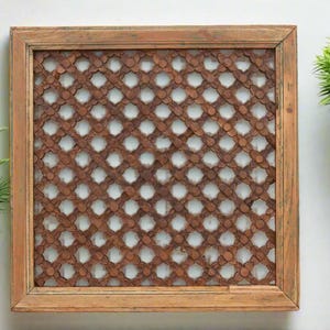 Antique Finely Carved Window Shutter, Antique Weathered Floral Lattice Panel, Antique Folk Window Panel, Oxidized Antique Window, Wall art