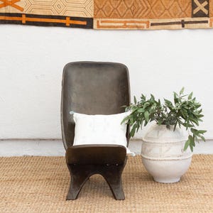 Cacao Brown African Senufo Ceremonial Chair, Hand-Carved Wooden Chair, Rustic Ethnic Furniture, Antique African Seating,African Lounge Chair