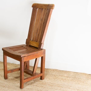 Robust Teak Indoor/Outdoor Chair, Vintage Teak Garden Chair, Bali Teak Chair, Rustic Slatted Chair, High Back Chair,Vintage Indonesian Chair image 6