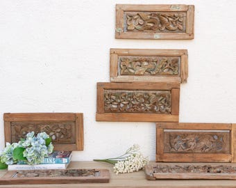 昭和レトロ★木彫り　衝立「鷲 」和風　間仕切り　大型120cm RARE Vintage Antique Japanese Bamboo Hand Carved Cut Wall Panel