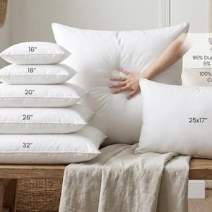 Duck Feather Down Blend Pillow Insert - Cotton Cover