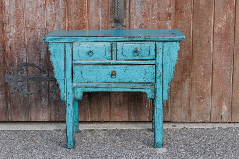 Beautiful Turquoise Altar Dresser Asian Console Table