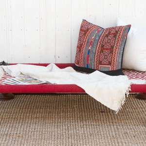 Traditional Diamond Motif Indian Charpai Bed, Diamond Motif Charpai Bed, Indian Charpai with Diamond Design, Traditional Indian Charpai Bed