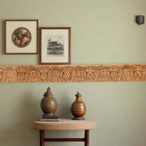 Antique Carved Teak Chemai Lintel, Sun-bleached Wall Panel, Tribal Door Lintel Panel, Indian Temple Carved Lintel, Hindu Carved Door Panel