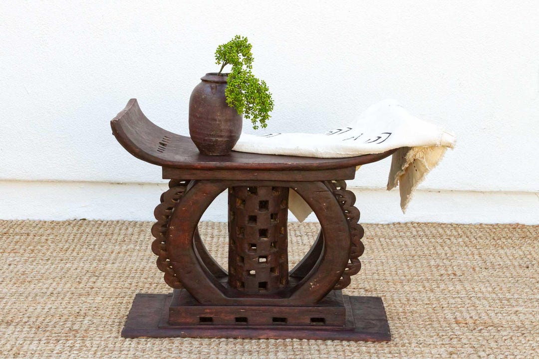 Large Vintage Hand-carved Ashanti Stool: African Tribal Decor - Etsy
