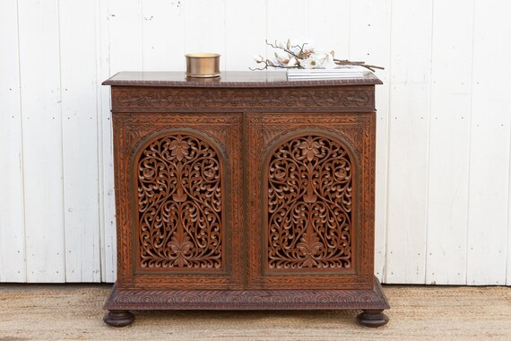 Exceptional Antique Anglo Indian Cabinet British Colonial
