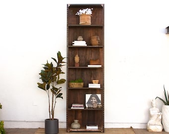 20th Century Industrial Bookcase – Extra Tall 123” Vintage Shelving Unit