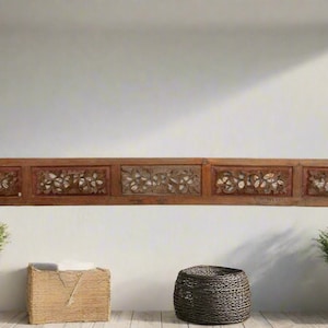 Soul of the Pagoda, Antique Asian Carved Panel, Antique Carving,Asian Wall Decor,Handcarved Wood Panel,Oriental  Art,Asian Floral Relief