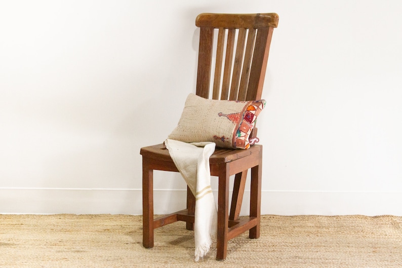 Robust Teak Indoor/Outdoor Chair, Vintage Teak Garden Chair, Bali Teak Chair, Rustic Slatted Chair, High Back Chair,Vintage Indonesian Chair image 1