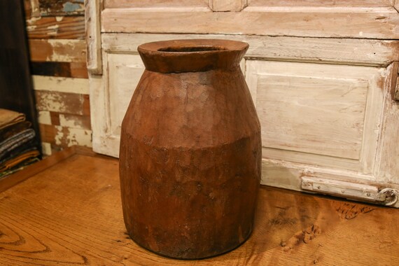 Tribal Ghee Potbrass Potantique Wooden Pot Ghee Potwater Etsy