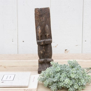 Small African Double Sided Carved Figure, Mali Primitive Carving, Antique African Carving, Tribal Engraved Statue, Aged Primitive Carving