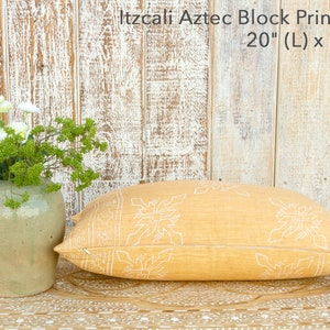 Lemon Chiffon Aztec Block Print Pillow cover,Block Print Decorative Linen Pillow Covers,Light Yellow linen Pillow,Yellow linenPillow,Cushion zdjęcie 10