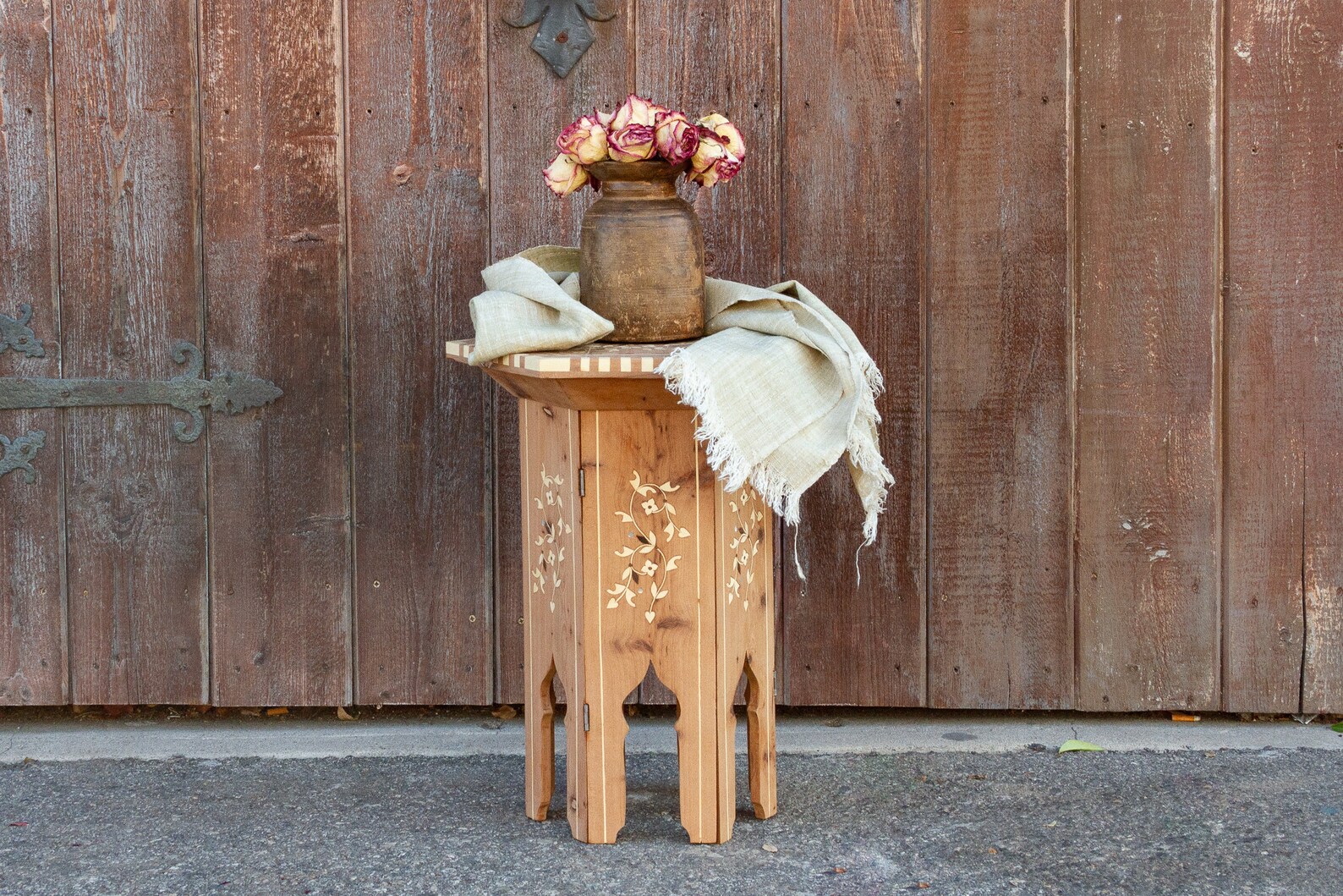 Mesa lateral hexagonal con incrustaciones florales sirias | Etsy