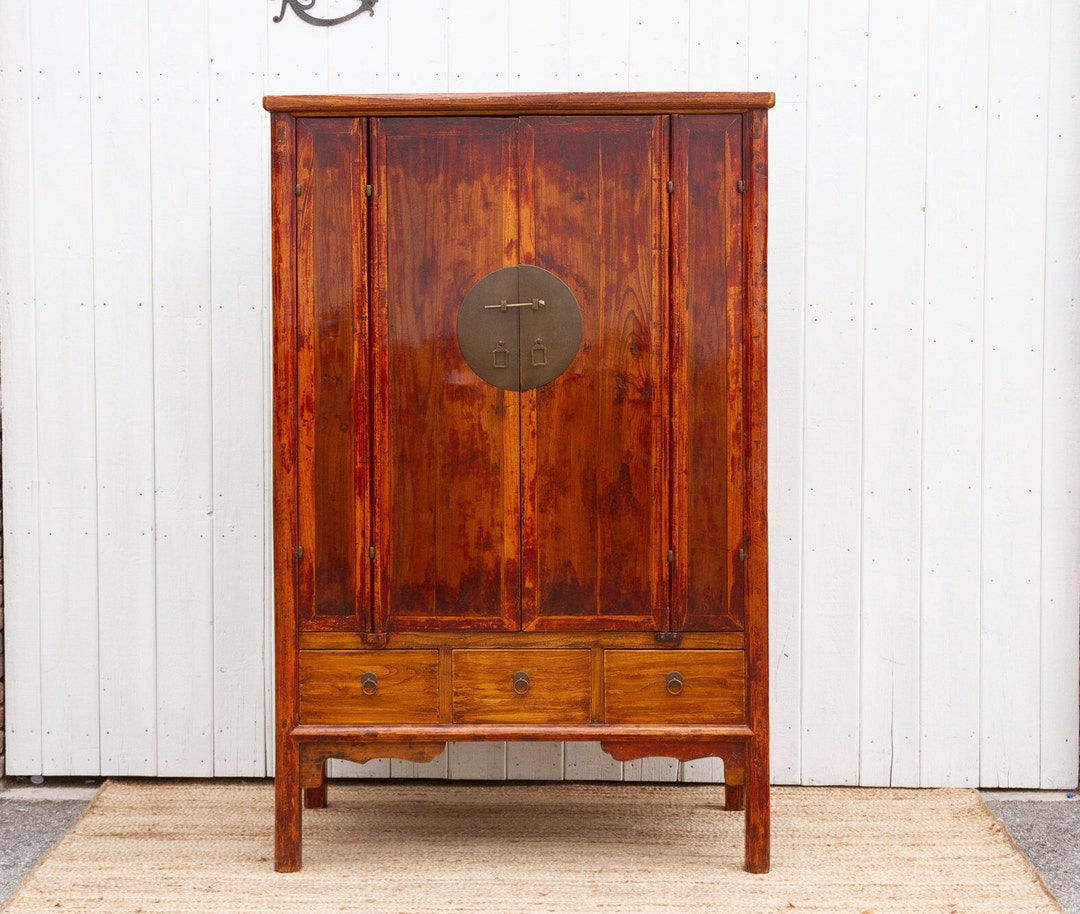 Ming Dinasty Antique Chinese Armoire, Ming Elm Chinese Antique