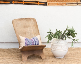 Vintage Hand Carved Folding Chair: West African Safari Decor