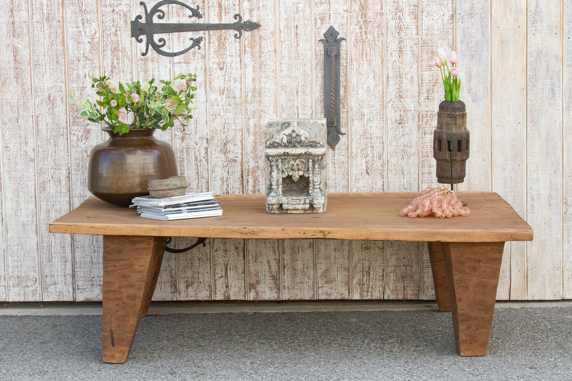 Single Log Antique Naga Coffee Table Large Rustic Coffee Table