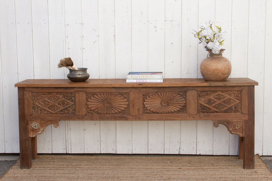 Fabulous Southern Indian Carved Console, Indian Wood Console Table ...