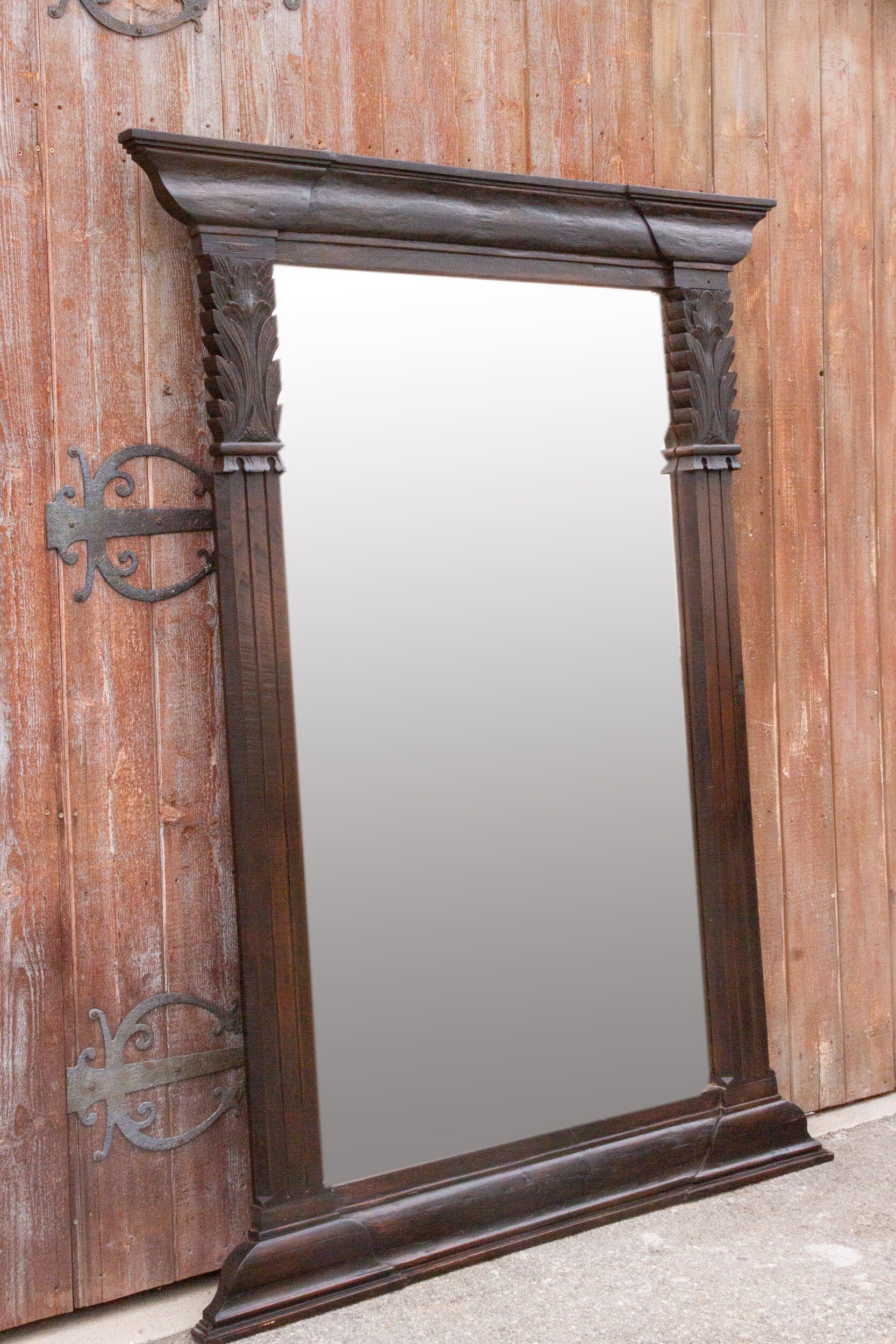 Large Ebonized Javanese Carved Floor Mirrorreclaimed Teak Etsy