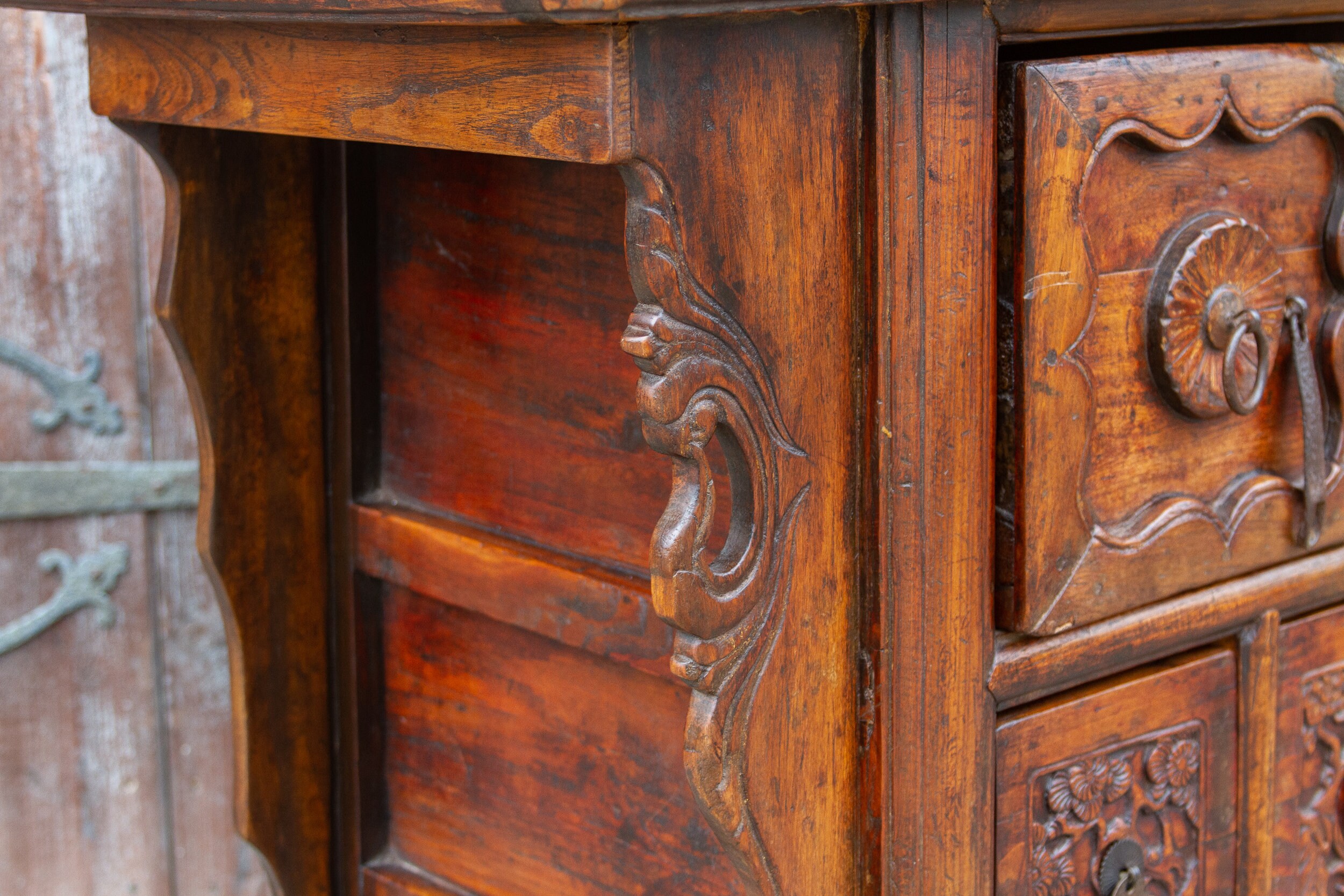 Antiguo rústico chino cinco cajón Dresser armario de altar | Etsy