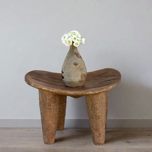 19th Century Crocodile Top African Senufo Table,Tribal African Table,Solid Primitive Wooden Chunky Side Table,African Antique Senufo Table