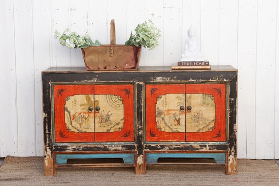 Reclaimed 6 Door Mongolian Bleached Sideboard Reclaimed 6 Door Mongolian Bleached Sideboard